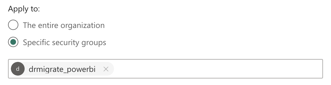 Power BI group settings