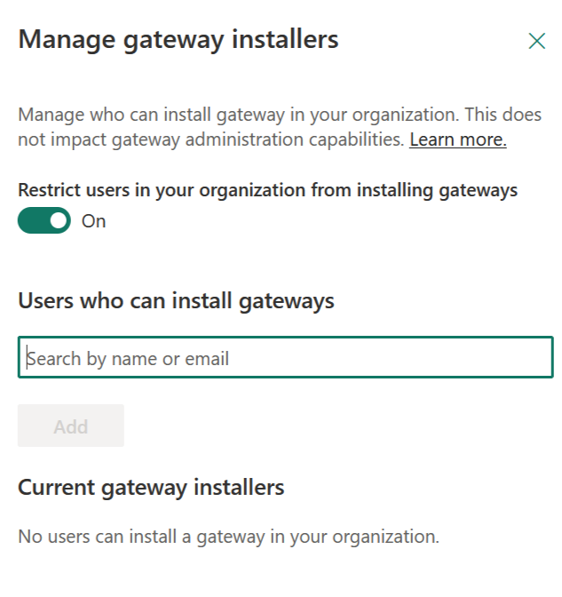 Power BI tenant admin settings switch